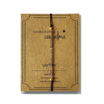 Bracelet Septième Chakra - Conscience (Argent + Français)