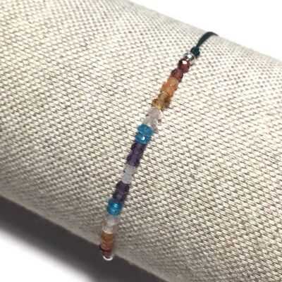 Pulsera Siete Chakras (Plata con baño oro + Francés)