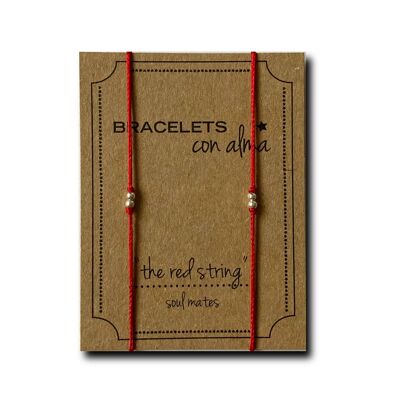 Red Thread Bracelets - Twin Souls (silver + English)