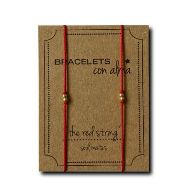 Bracelets fil rouge - Twin Souls (argent plaqué or + anglais)