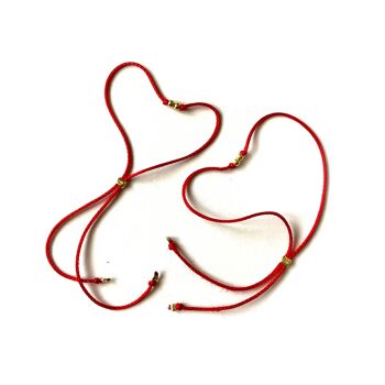 Bracelets fil rouge - Twin Souls (argent plaqué or + anglais) 2