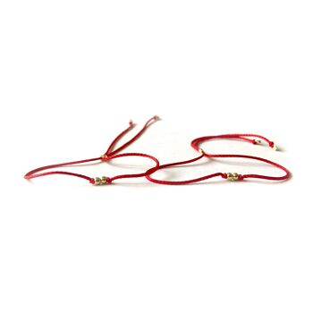 Bracelets fil rouge - Twin Souls (argent plaqué or + anglais) 3