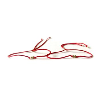 Bracelets fil rouge - Twin Souls (argent plaqué or + français) 2