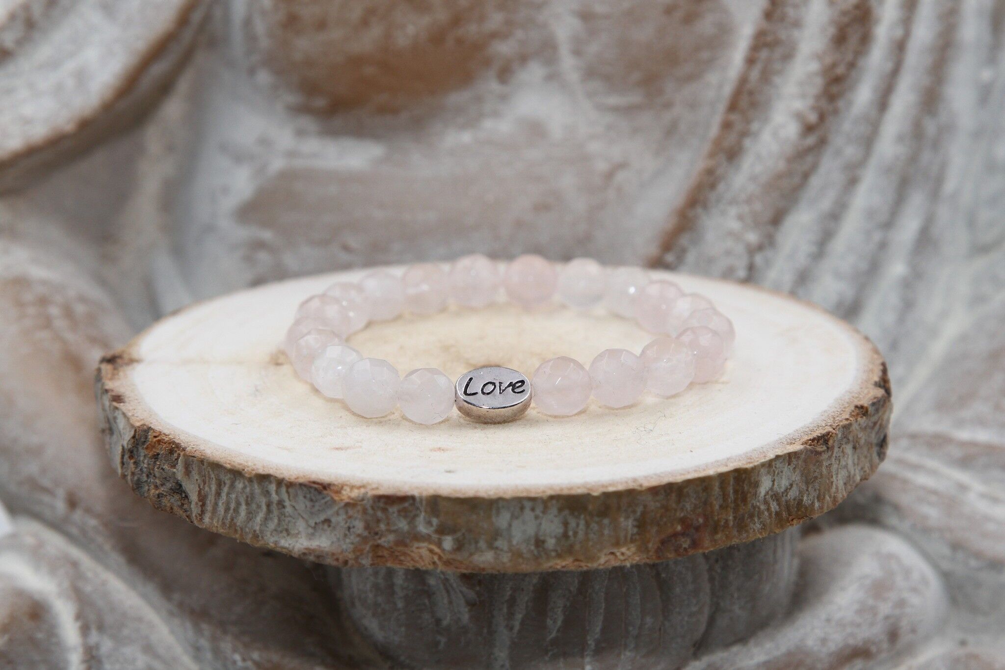 Faceted ROSE QUARTZ bracelet 8mm
