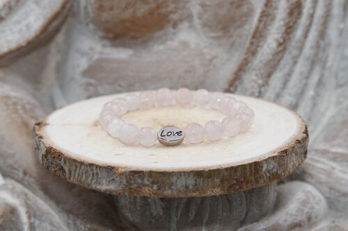 Bracelet QUARTZ ROSE facetté 8mm