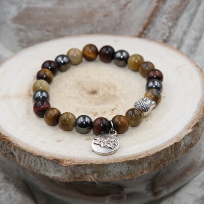 Bracciale TIGER EYE, BULL'S EYE ed HEMATITE 8mm