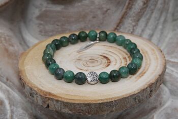 Bracelet  JADE & AGATE mousse 8mm