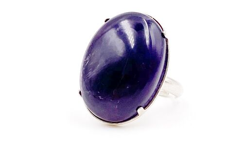 Bague AMETHYSTE 25x18mm mauve foncée