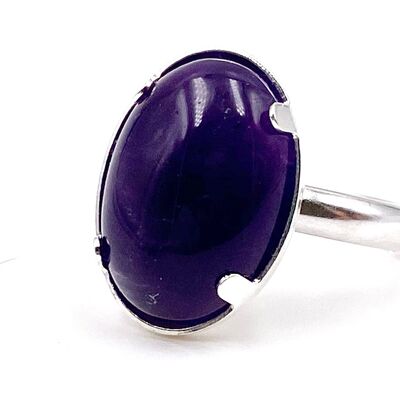 AMETHYST ring 18x13mm purple Size 54 to 57 (adjustable)