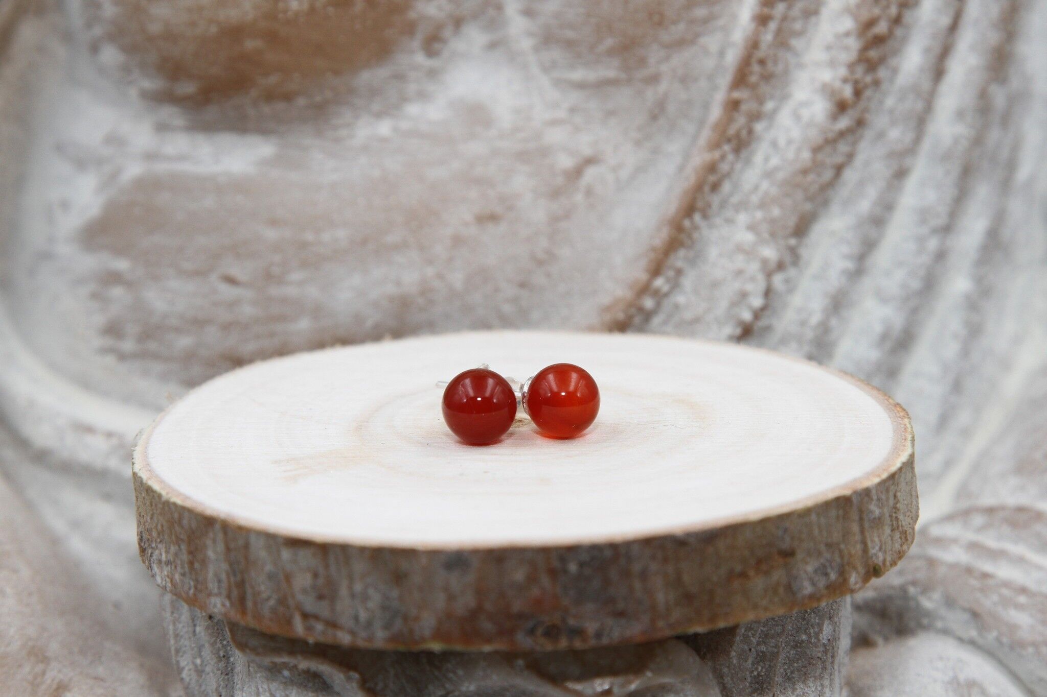 Orecchini a sfera in corniola 8mm