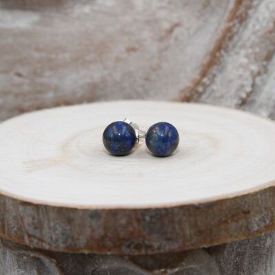 8mm Lapis Lazuli ball earrings