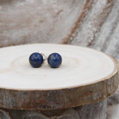 Boucles d'oreilles boules Lapis Lazuli 8mm