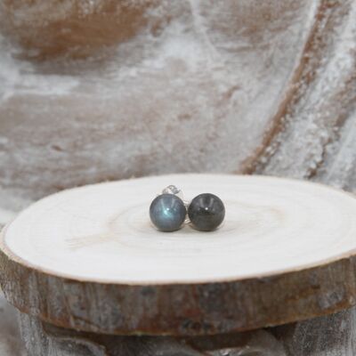 Labradorite Ball Earrings 8mm Stones