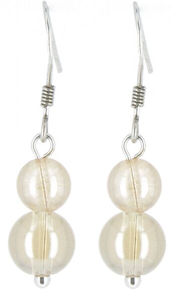 Boucles d'oreilles Double boules Modèle sans goutte au bout 1