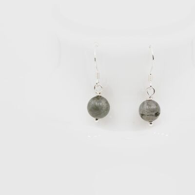 Stone earrings of your choice 925 Silver (grey)