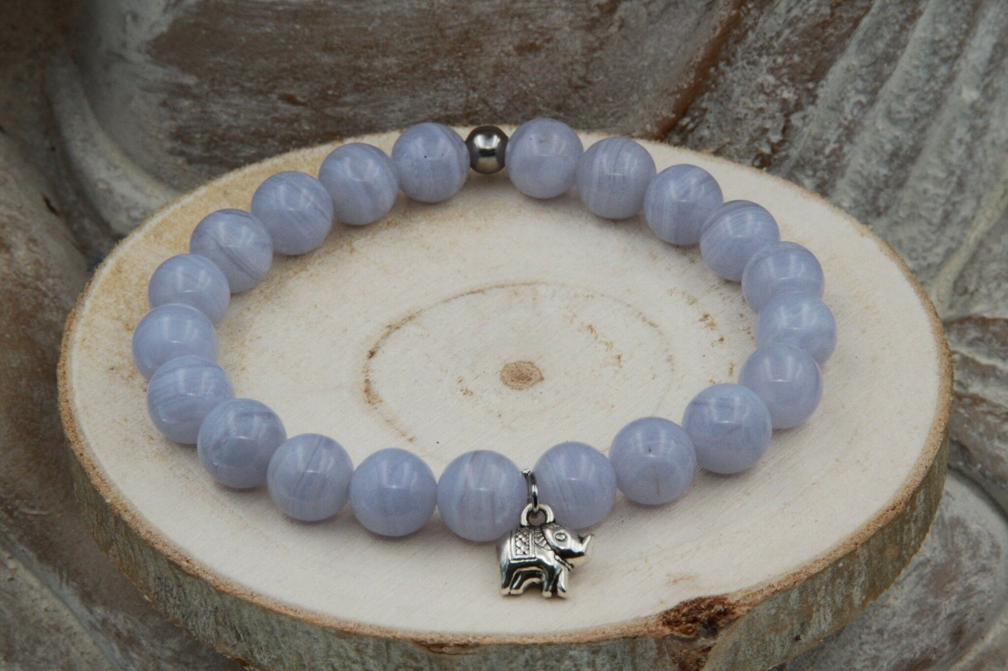 Bracciale Elefante Calcedonio 10mm