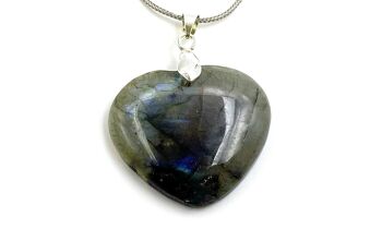 Pendentif Labradorite Coeur A - pendentif coeur 3,5x3,2 cm 3