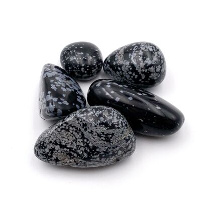 Obsidian Schneeflocke Gerollter Stein (nicht flach) zwischen 26 und 36gr Stück