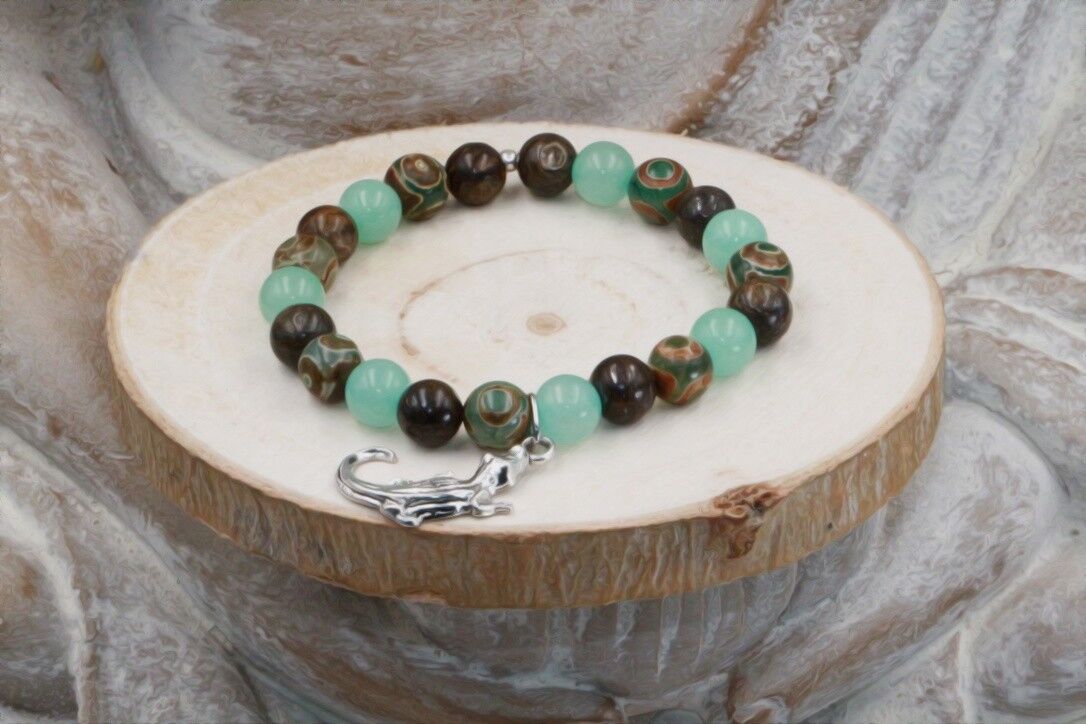 Bracelet "CAÏMAN" 8 MM CAÏMAN 8 MM Hematite Buddha Charm