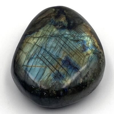 Labradorite tumbled stone Labradorite flat pebble 5 cm x 1cm
