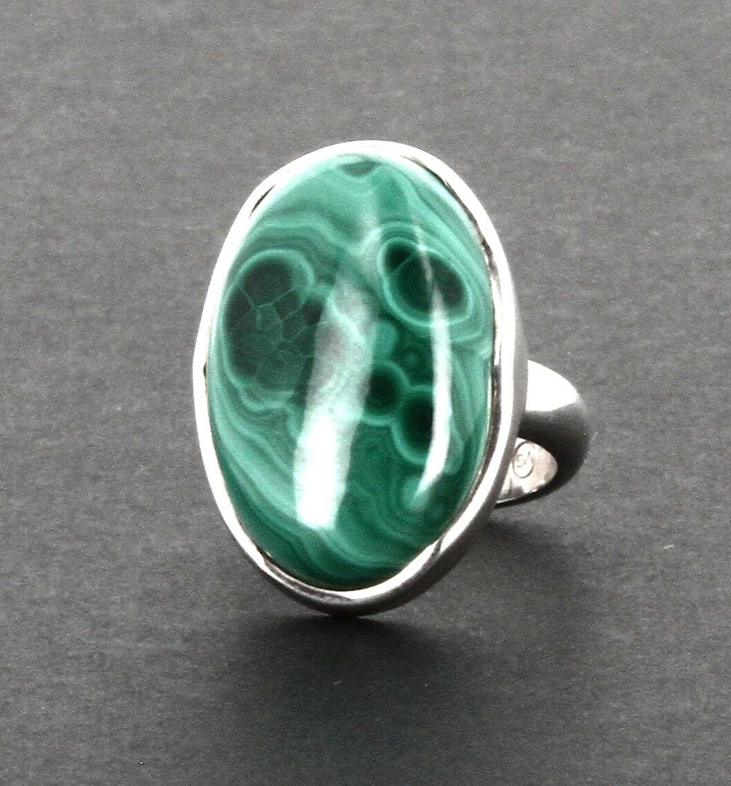 Anello Malachite Ovale Anello Malachite Argento 925
