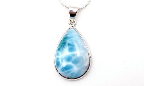 Pendentif "Larimar" larme Dimension H 1,5 cm x l 1,1 cm