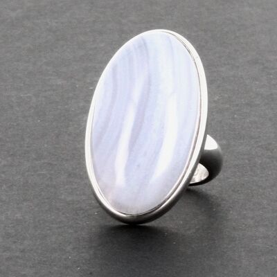 Ring aus 925er Silber mit blauem CHALZEDON