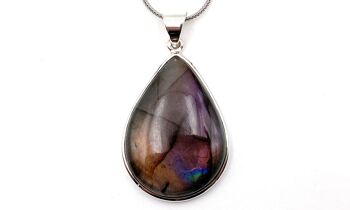 Pendentif Labradorite Goutte violet Long 1