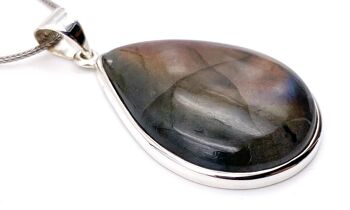 Pendentif Labradorite Goutte violet Long 2