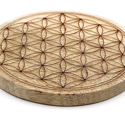 Flower of Life Wood Coaster