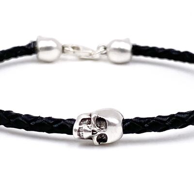 Twice Skull Leather Bracelet