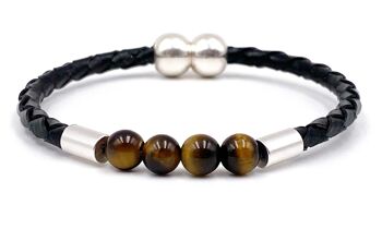 Bracelet Quatuor Homme Quatuor Tourmaline, Quartz Tourmaline, Quartz Aura Gris, Hématite mat 2