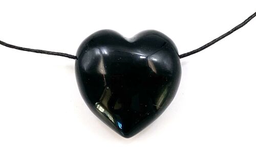Pendentif Coeur Obsidienne Noire