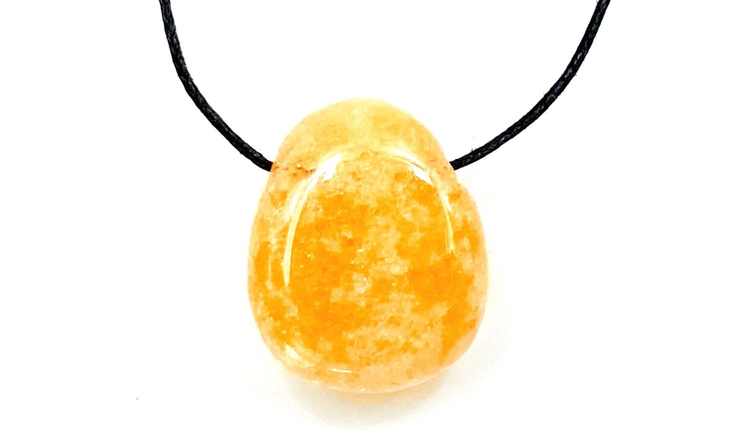 Pendentif Calcite jaune-Orange Pierre Roulée