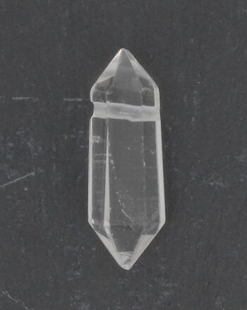 Pendentif Cristal de Roche  Double Pointes Double Pointes percée, taille 3,8 cmX1,3cm N°1 2