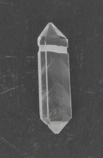 Pendentif Cristal de Roche  Double Pointes Double Pointes percée, taille 3,8 cmX1,3cm N°1 4
