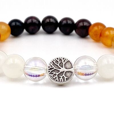 Pulsera Never Give Up 8mm Lotus Charm 8mm