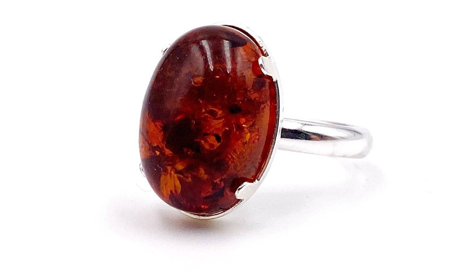 AMBER ring 18x13mm adjustable between size 57 to 60