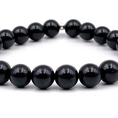 Pulsera Espinela Negra Piedras 8mm