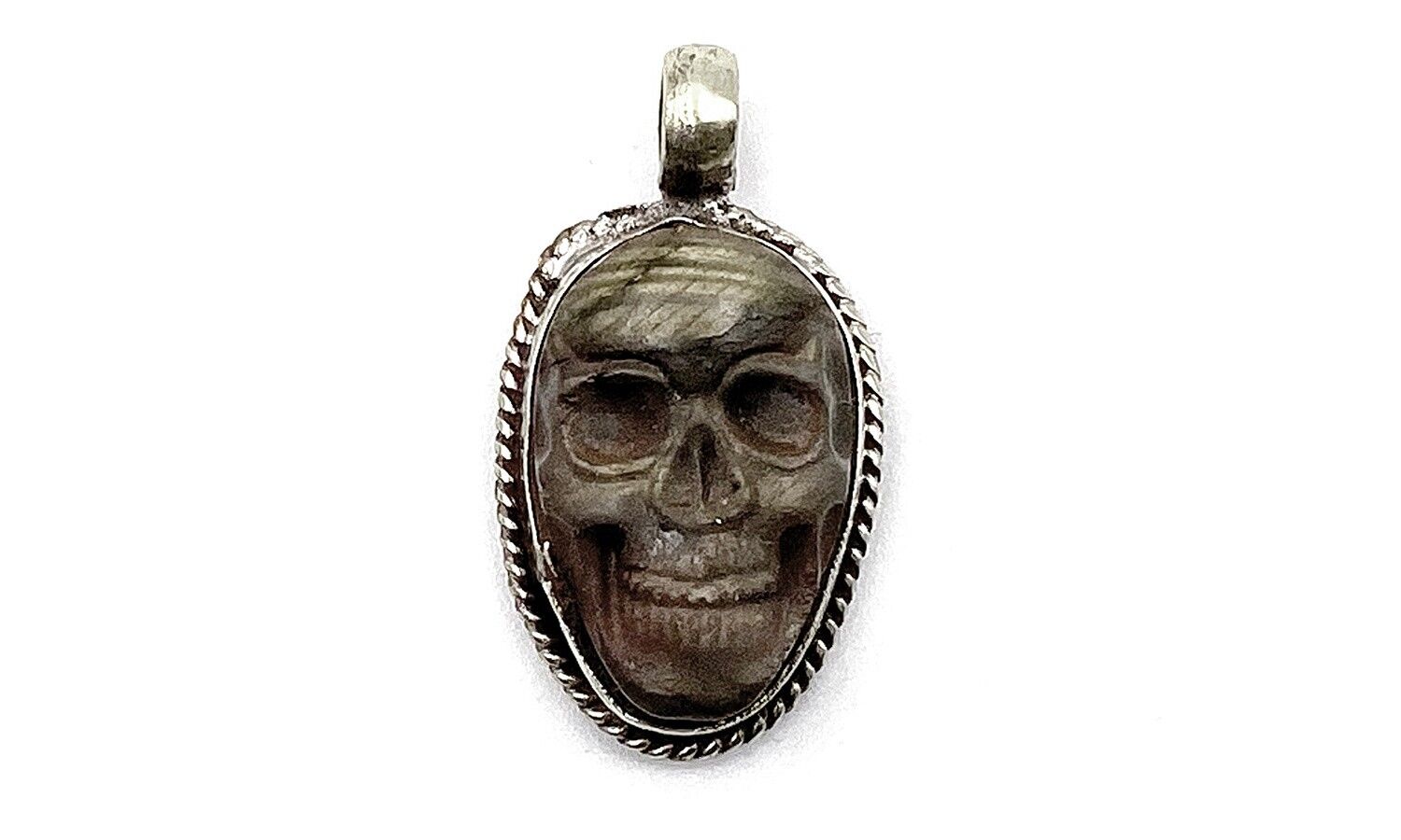 Labradorite Skull Carved Pendant