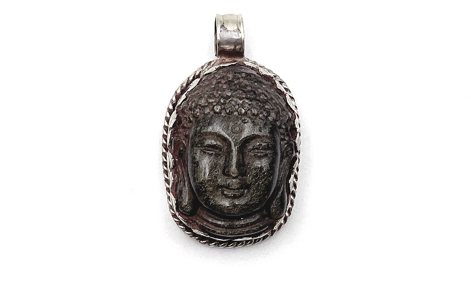 Golden Obsidian Carved Buddha Pendant