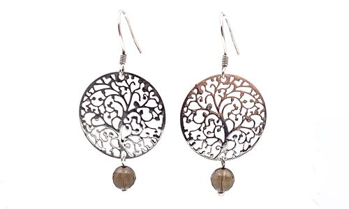 Boucles d'Oreilles Arbre de Vie Circle