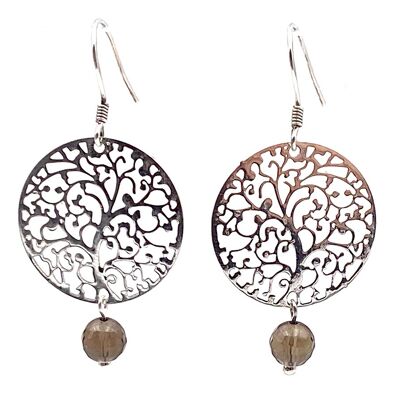 Boucles d'Oreilles Arbre de Vie Circle