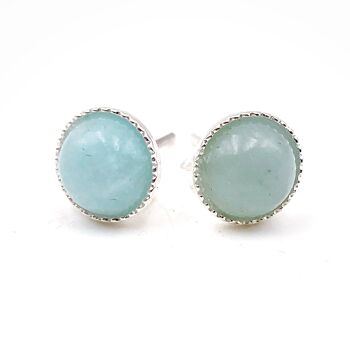 Boucles d'Oreilles Moon Amazonite 8 mm 1