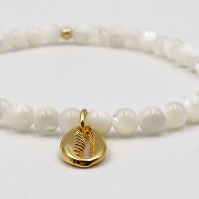 Mother-of-Pearl Cauri Bracelet Natural Stones 4mm