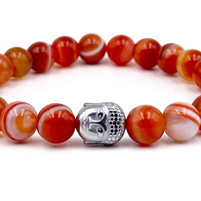 Orange Agate bracelet Adult bracelet 8 mm stones