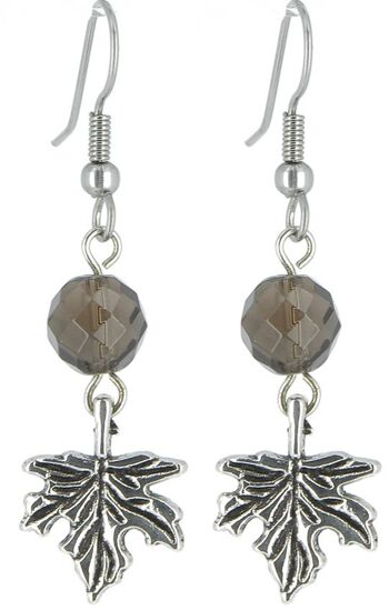 Boucles d'Oreilles "feuilles d'automne" Crochets en argent 925 1