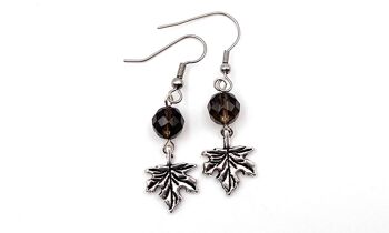 Boucles d'Oreilles "feuilles d'automne" Crochets en argent 925 2