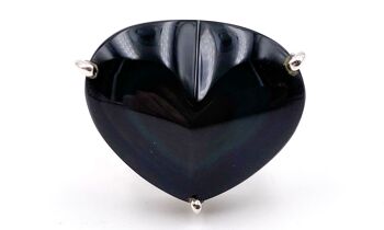 Bague Coeur Obsidienne Oeil Celeste T 56 2