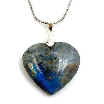 Labradorite Heart C pendant - heart pendant 3.2X3.5cm